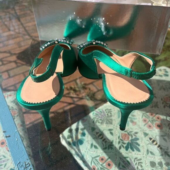 J Crew Colette Slingback Pumps with Crystal Bow NIB - Picture 7 of 11